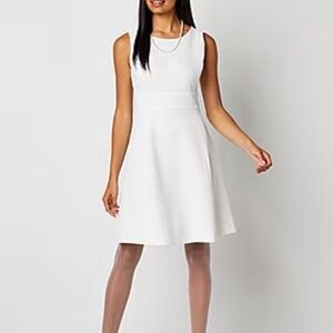 Evan Picone White Midi Dress